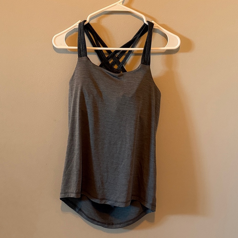 PrAna Grey Strappy Active Bra Top, Sz XS